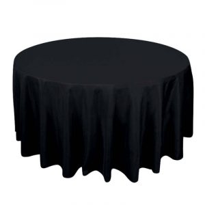 Black Rounded Tablecloth