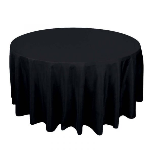 Black Rounded Tablecloth