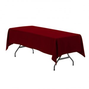 Rental Party Burgundy Tablecloth for Rectangular Table