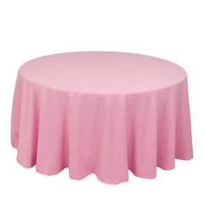 Rental Party Pink Tablecloth for Rounded Table