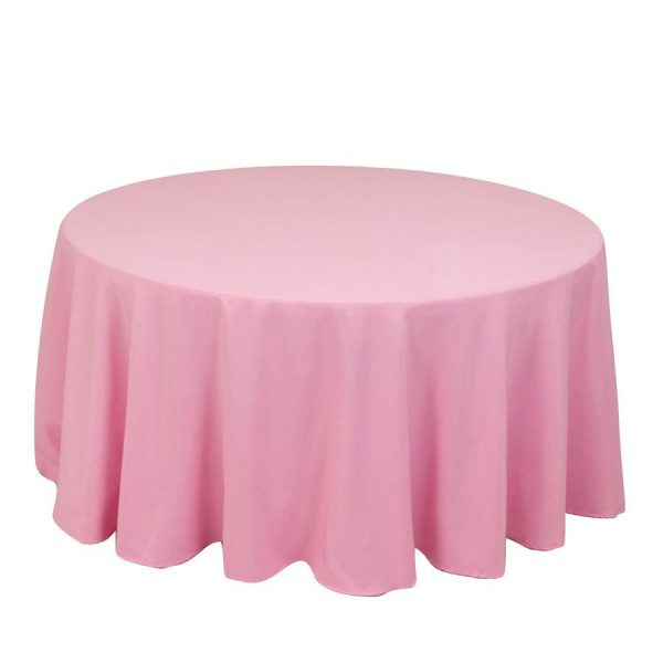 Rental Party Pink Tablecloth for Rounded Table