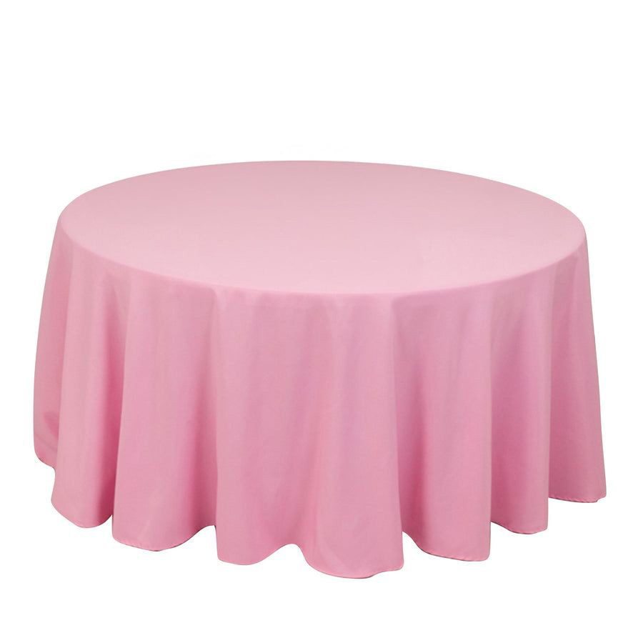 Rental Party Pink Tablecloth for Rounded Table