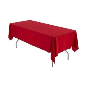 Rental Party Red Tablecloth for Rectangular Table
