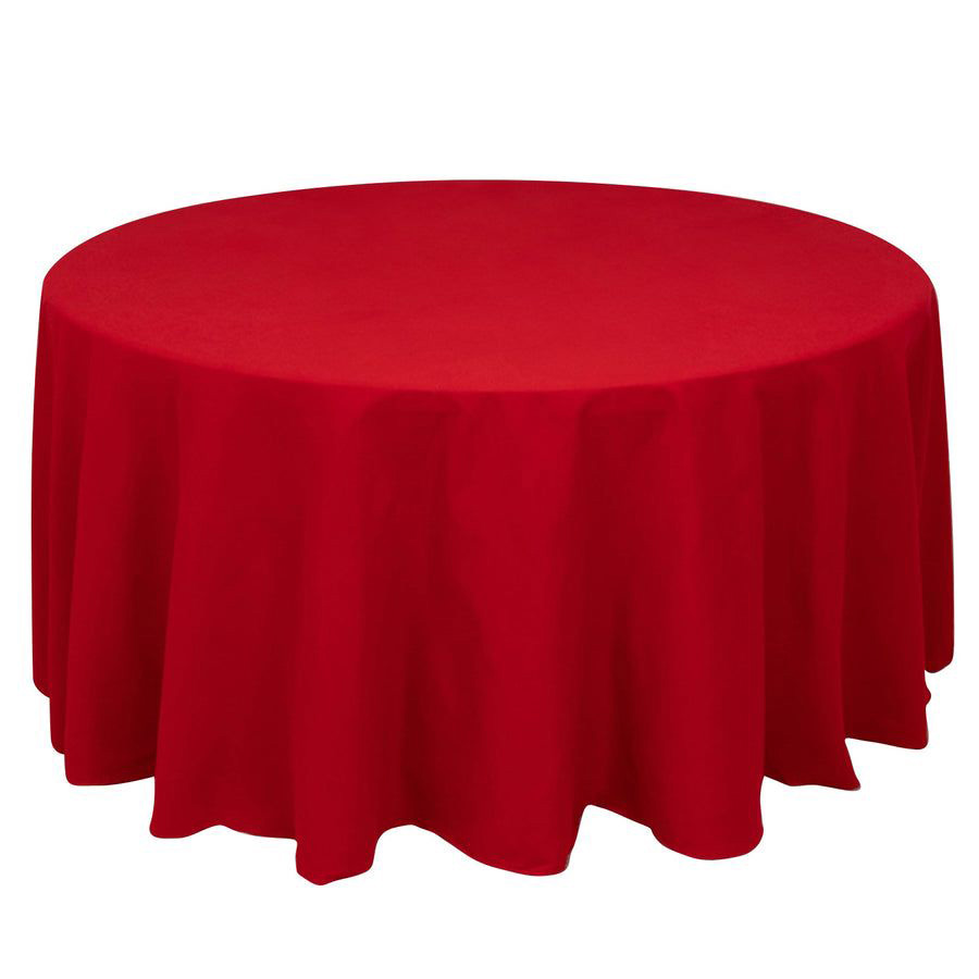 Rental Party Red Tablecloth for Rounded Table