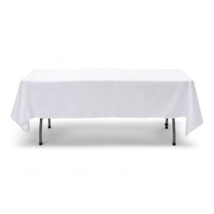 Rental Party White Tablecloth for Rectangular Table
