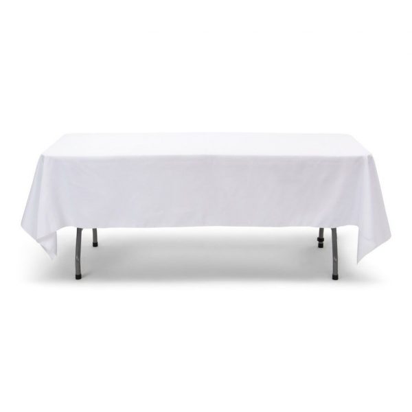 Rental Party White Tablecloth for Rectangular Table