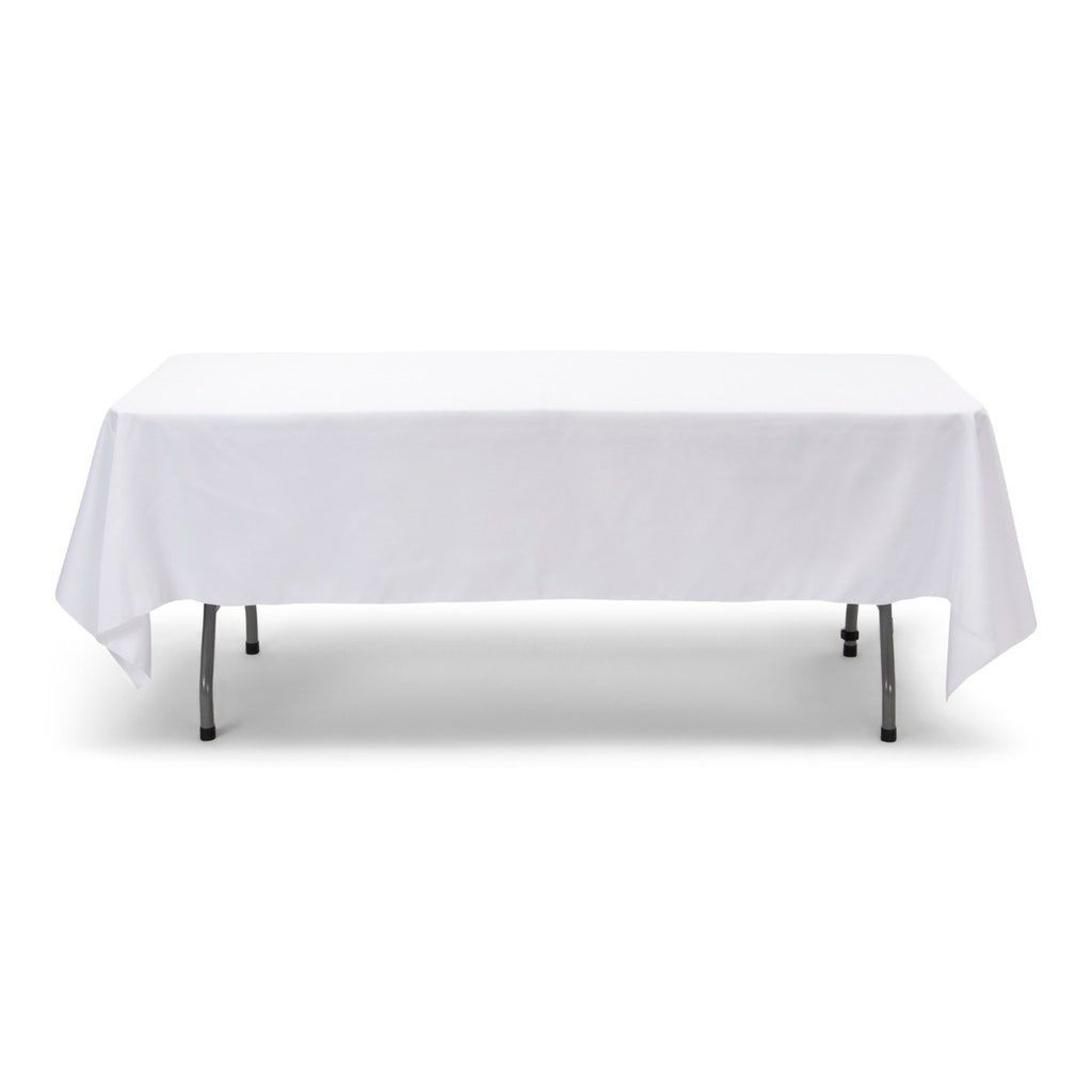 Rental Party White Tablecloth for Rectangular Table