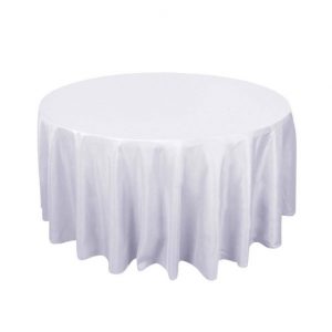 Rental Party White Tablecloth for Rounded Table