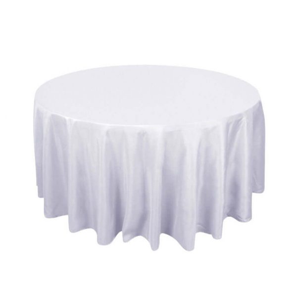 Rental Party White Tablecloth for Rounded Table