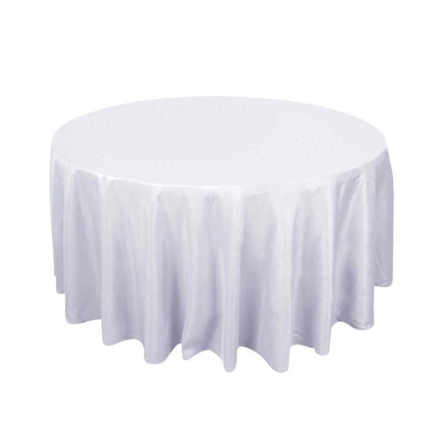 Rental Party White Tablecloth for Rounded Table
